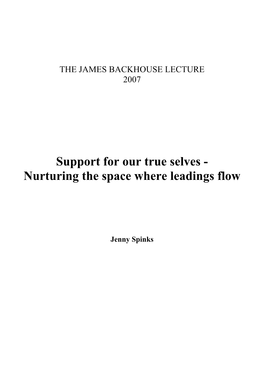 2007 Lecture Into Print