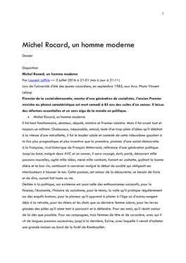 Michel Rocard, Un Homme Moderne