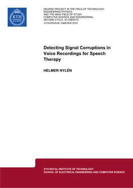 Detecting Signal Corruptions in Voice Recordings for Speech Therapy