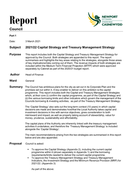 Capital Strategy and Treasury Management Strategy 2021/22 PDF