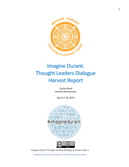 Imagine Durant: Thought Leaders Dialogue Harvest Report