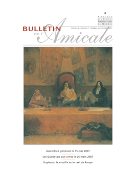 BULLETIN Volume 8, Numéro 1, Québec, Printemps 2007 Dea L’ Micale