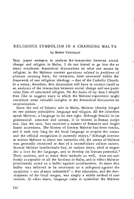 Religious Symbolism in a Changing Mal Ta