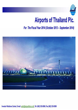 Airports of Thailand Plc. for the Fiscal Year 2014 (October 2013 – September 2014)