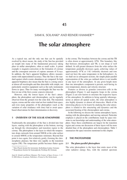 The Solar Atmosphere