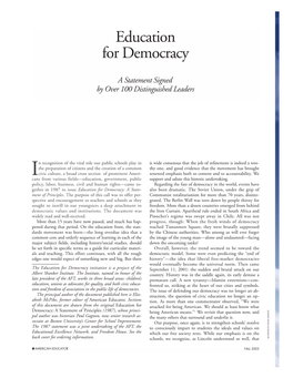 Education for Democracy