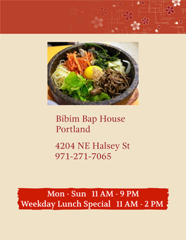 Bibim Bap House Portland 4204 NE Halsey St 971-271-7065