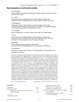 Hydrodynamics of Soft Active Matter