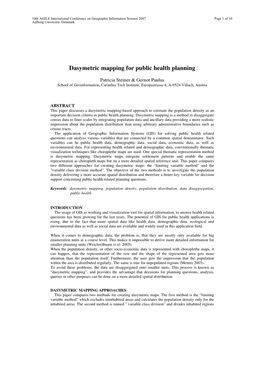 Dasymetric Mapping for Public Health Planning