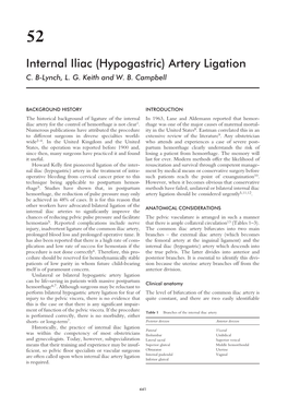 Internal Iliac (Hypogastric) Artery Ligation C