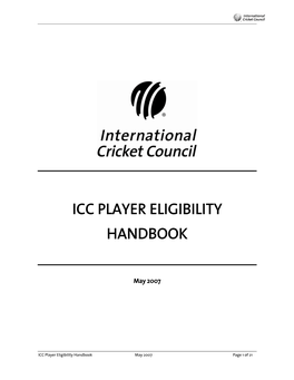Icc Player Eligibility Handbook