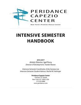 Intensive Semester Handbook