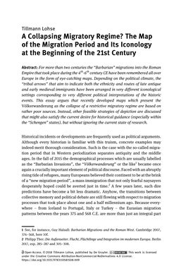 The Map of the Migration Period and Its Iconology at the Beginning of the 21St Century