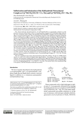 Sulfurization and Selenization of the Halfsandwich Nitrosylmetal