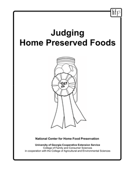 Judging Home Preserved Foods