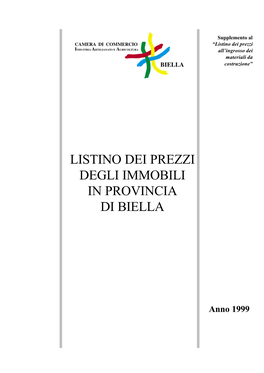 Listino Dei Prezzi Degli Immobili in Provincia Di Biella