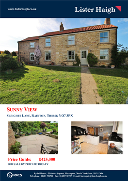 Sunny View Sleights Lane, Rainton, Thirsk Yo7 3Px