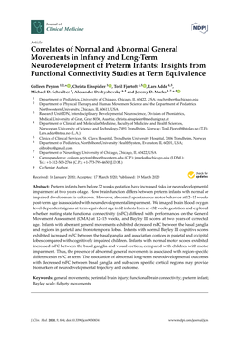 Correlates of Normal and Abnormal General Movements in Infancy And