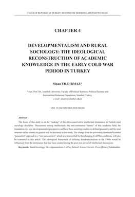 Chapter 4 Developmentalism and Rural Sociology: The