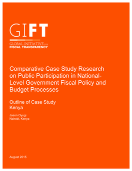 Comparative Case Study Research on Public Participation in National- Level Government Fiscal Policy And