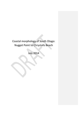 Coastal Morphology of South Otago: Nugget Point to Chrystalls Beach