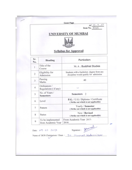 4.166 M.A. Buddhisht Studies Sem I & II