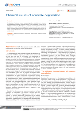 Chemical Causes of Concrete Degradation