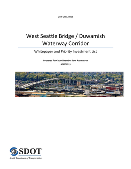 West Seattle Bridge/Duwamish Waterway Corridor Whitepaper