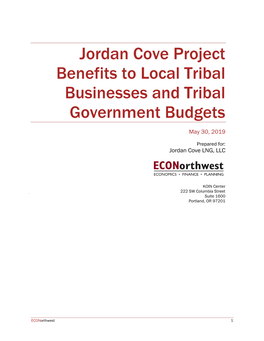 Jordan Cove Project Benefits to Local Tribal Businesses and Tribal Government Budgets