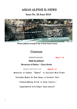 ASIAN ALPINE E–NEWS Contents