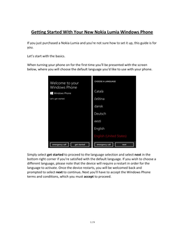 Getting Started with Your New Nokia Lumia Windows Phone