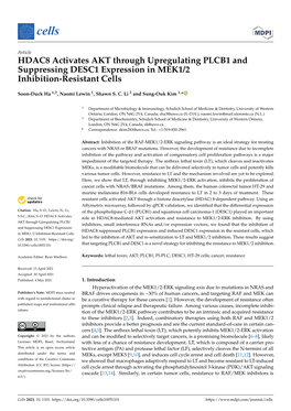 HDAC8 Activates AKT Through Upregulating PLCB1 and Suppressing DESC1 Expression in MEK1/2 Inhibition-Resistant Cells