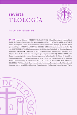 Teología Tomo LVI, N° 130, 2019