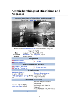 Atomic Bombings of Hiroshima and Nagasaki