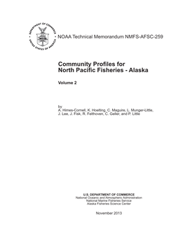 Community Profiles Fonorth Pacific Fisheries -Alaska Volume 2