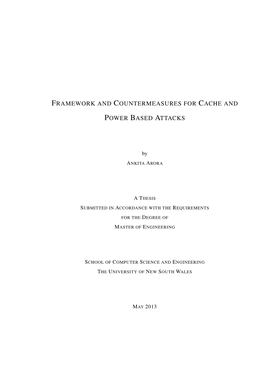 Framework and Countermeasures For