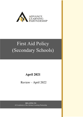 First Aid Policy (Secondary Schools)