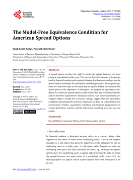 The Model-Free Equivalence Condition for American Spread Options