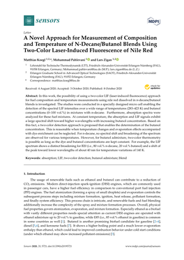 A Novel Approach for Measurement of Composition and Temperature of N-Decane/Butanol Blends Using Two-Color Laser-Induced Fluorescence of Nile Red