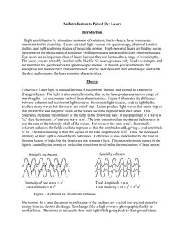 An Introduction to Pulsed Dye Lasers Introduction Light Amplification By