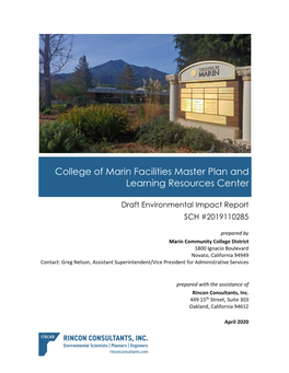 College of Marin Facilities Master Plan and Learning Resources Center