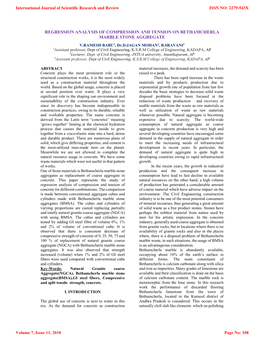 Rregression Analysis of Compression and Tension on Bethamcherla