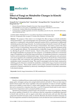 Effect of Fungi on Metabolite Changes in Kimchi During Fermentation