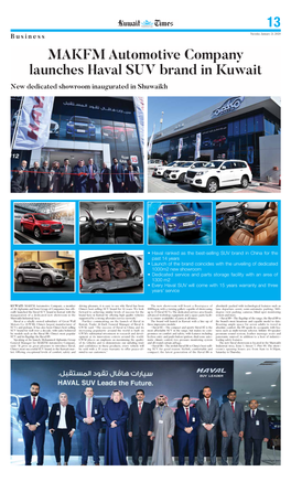13 MAKFM Automotive Company Launches Haval SUV Brand in Kuwait
