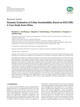 Dynamic Evaluation of Urban Sustainability Based on ELECTRE: a Case Study from China