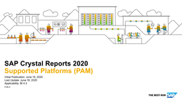 SAP Crystal Reports 2020 Supported Platforms (PAM) Initial Publication: June 16, 2020 Last Update: June 16, 2020 Applicability: BI 4.3 PUBLIC Disclaimer