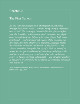 Chapter 3: the First Nations