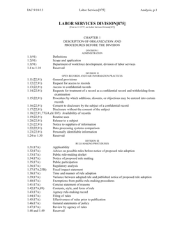 LABOR SERVICES DIVISION[875] [Prior to 11/19/97, See Labor Services Division[347]]