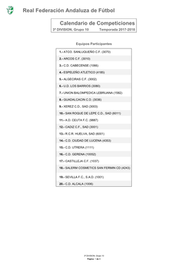 Calendario De Competición