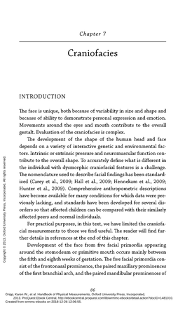 Handbook of Craniofacial Measurements